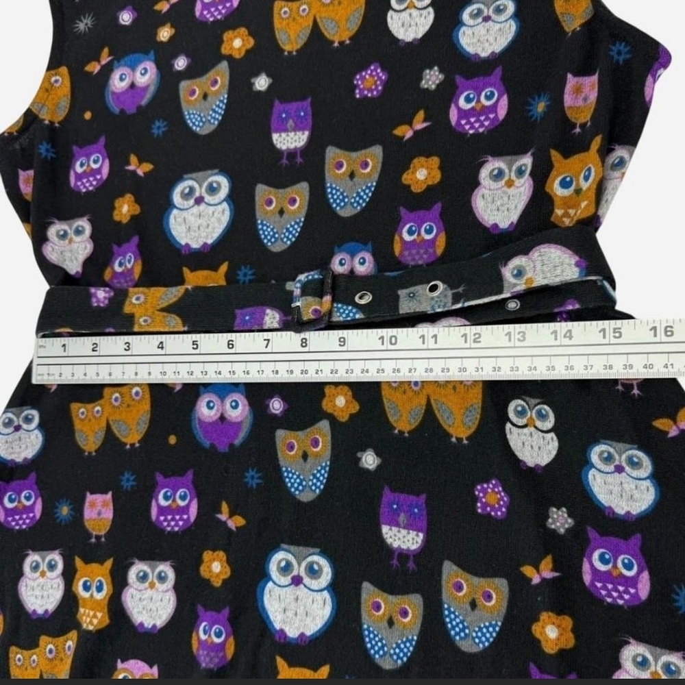Owl Print Black Dress - Picture 7 of 8